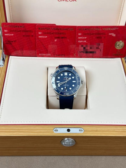OMEGA Seamaster Diver 300M 210.32.42.20.03.001 42mm Blue Dial Rubber Strap Automatic Watch