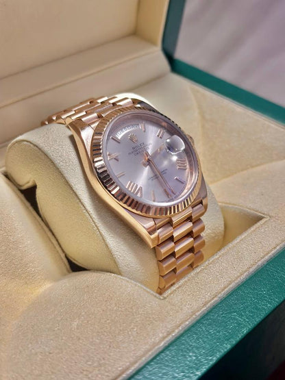 Rolex Day-Date 40 228235 40mm Everose Gold Sundust Roman Dial Automatic Watch