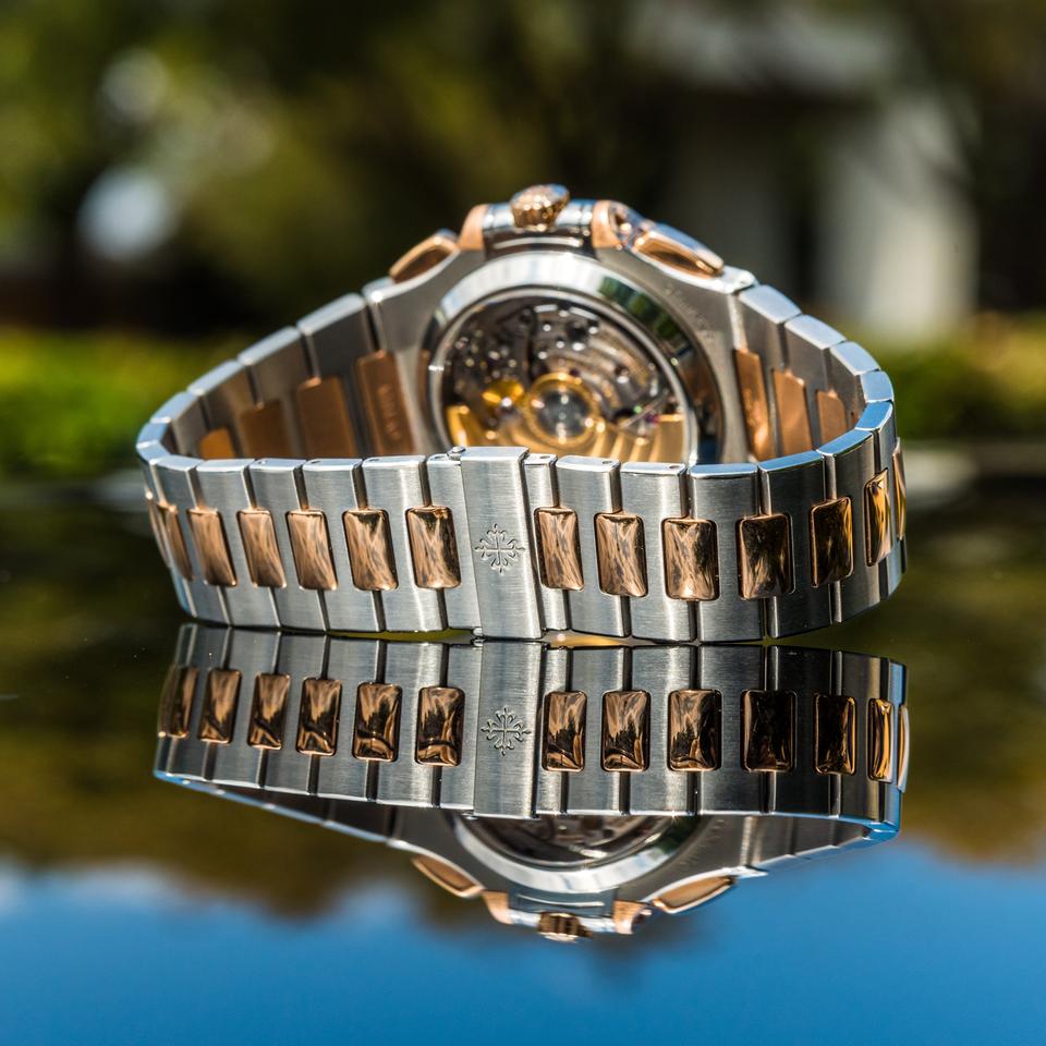 Patek Philippe Nautilus 5980/1AR-001 40.5mm Two-Tone Blue Dial Automatic Chronograph Watch
