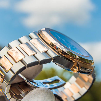 Patek Philippe Nautilus 5980/1AR-001 40.5mm Two-Tone Blue Dial Automatic Chronograph Watch