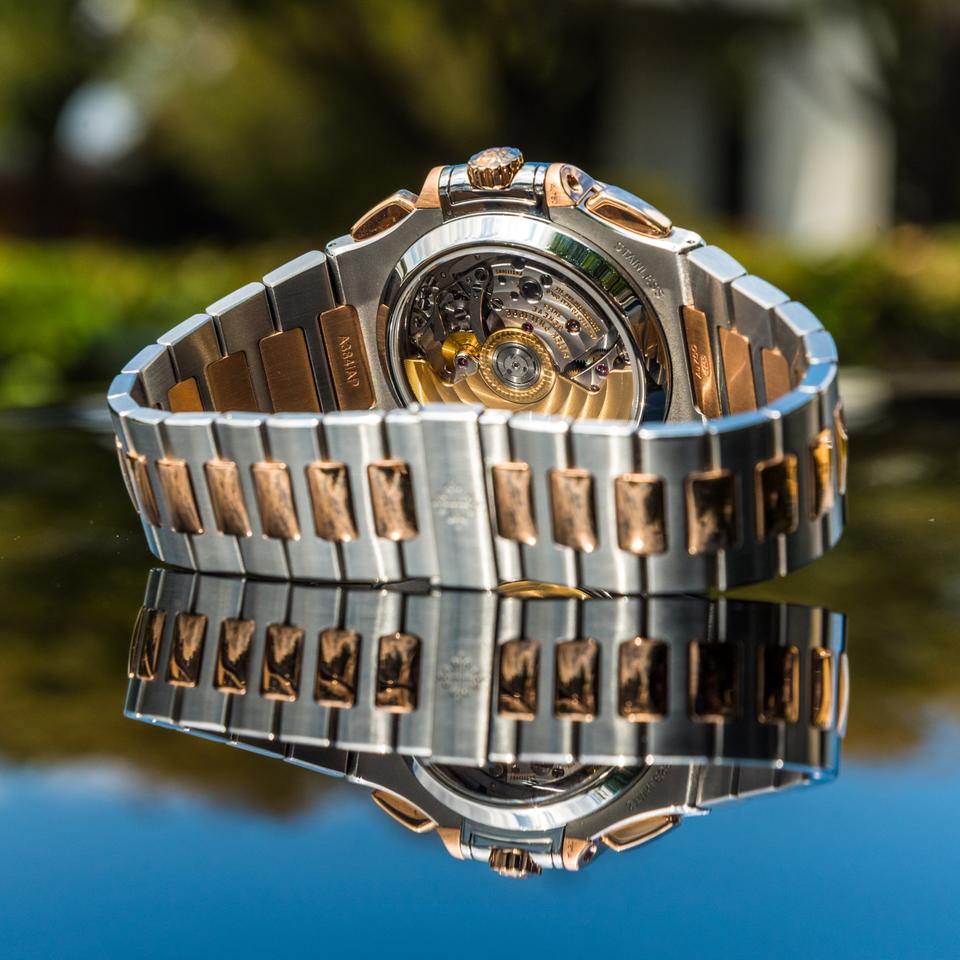 Patek Philippe Nautilus 5980/1AR-001 40.5mm Two-Tone Blue Dial Automatic Chronograph Watch