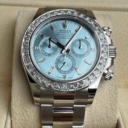 Rolex Daytona Platinum 126576TBR Ice Blue Baguette