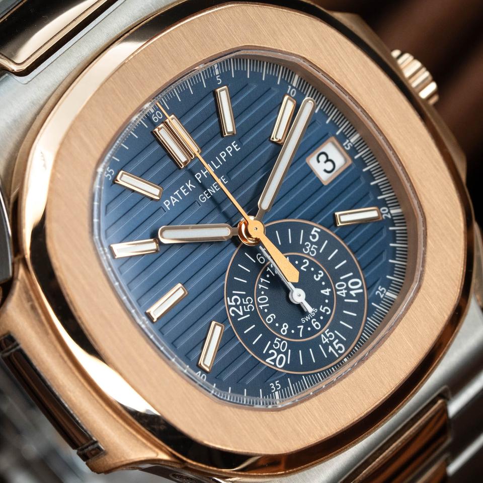 Patek Philippe Nautilus 5980/1AR-001 40.5mm Two-Tone Blue Dial Automatic Chronograph Watch
