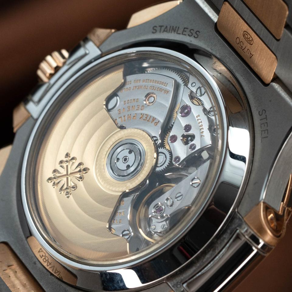Patek Philippe Nautilus 5980/1AR-001 40.5mm Two-Tone Blue Dial Automatic Chronograph Watch