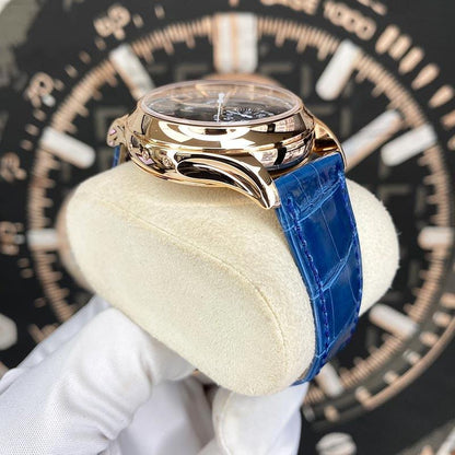 Patek Philippe Annual Calendar Chronograph 5905R-010 42mm Rose Gold Blue Dial Automatic Watch