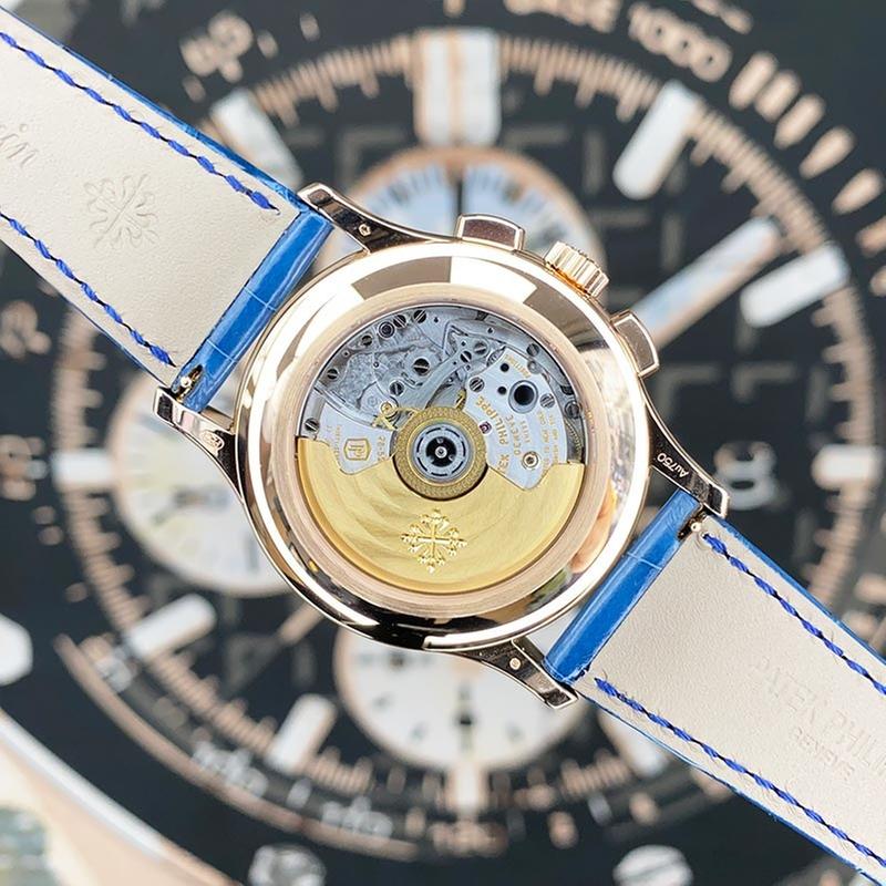 Patek Philippe Annual Calendar Chronograph 5905R-010 42mm Rose Gold Blue Dial Automatic Watch