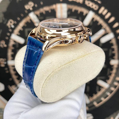 Patek Philippe Annual Calendar Chronograph 5905R-010 42mm Rose Gold Blue Dial Automatic Watch