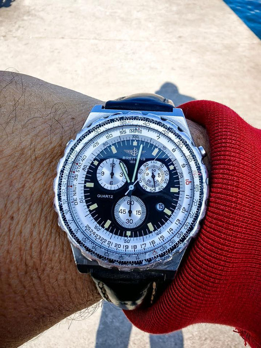 Breitling Jupiter Pilot A59028 42mm Black Dial Quartz Chronograph Watch