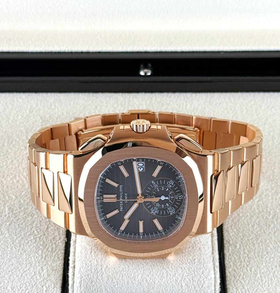 Patek Philippe Nautilus 5980/1R-001 40.5mm Rose Gold Brown Dial Automatic Chronograph Watch