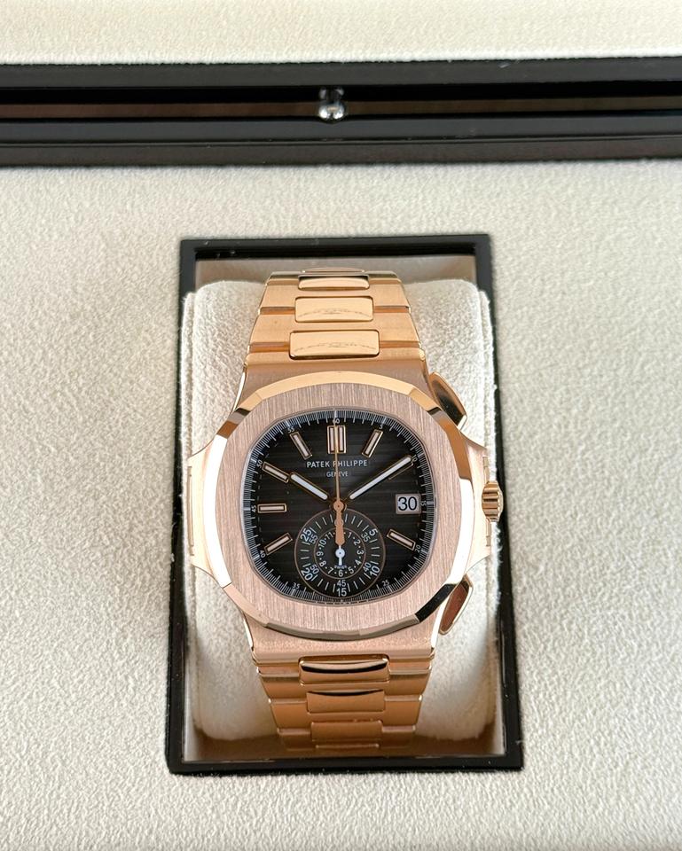 Patek Philippe Nautilus 5980/1R-001 40.5mm Rose Gold Brown Dial Automatic Chronograph Watch