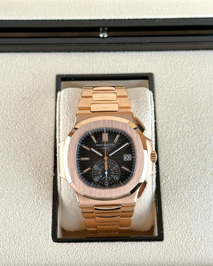 Patek Philippe Nautilus 5980/1R-001 40.5mm Rose Gold Brown Dial Automatic Chronograph Watch