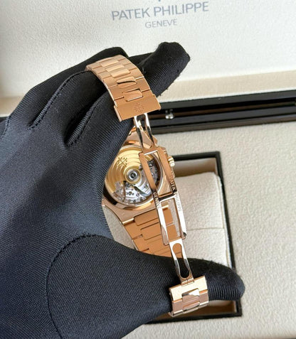 Patek Philippe Nautilus 5980/1R-001 40.5mm Rose Gold Brown Dial Automatic Chronograph Watch
