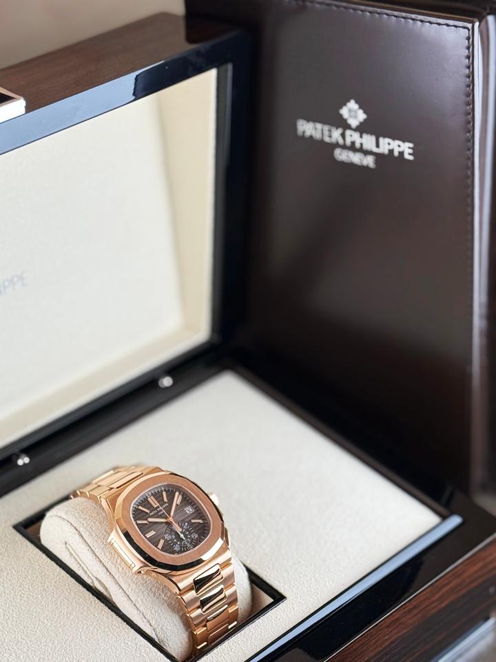 Patek Philippe Nautilus 5980/1R-001 40.5mm Rose Gold Brown Dial Automatic Chronograph Watch
