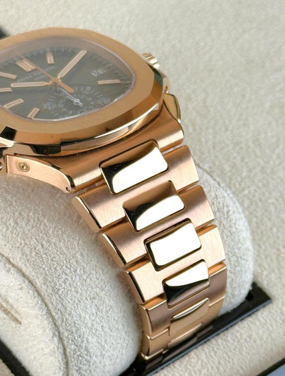 Patek Philippe Nautilus 5980/1R-001 40.5mm Rose Gold Brown Dial Automatic Chronograph Watch