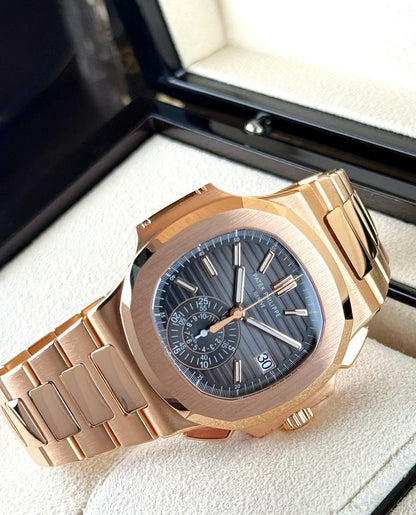 Patek Philippe Nautilus 5980/1R-001 40.5mm Rose Gold Brown Dial Automatic Chronograph Watch