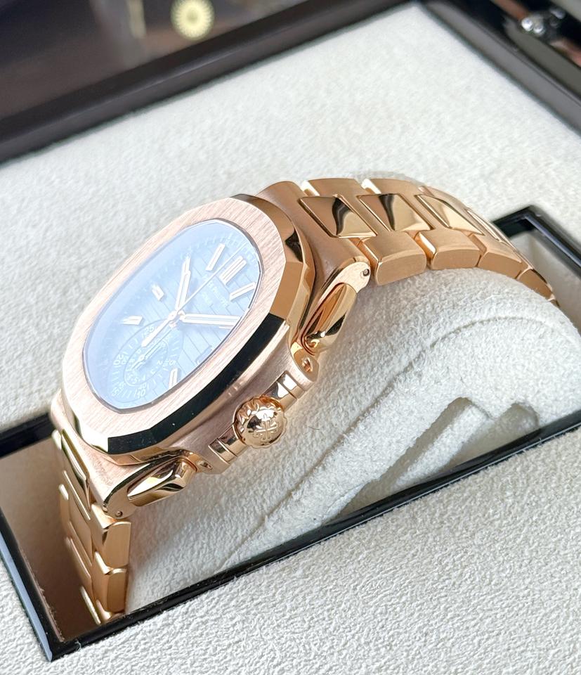 Patek Philippe Nautilus 5980/1R-001 40.5mm Rose Gold Brown Dial Automatic Chronograph Watch
