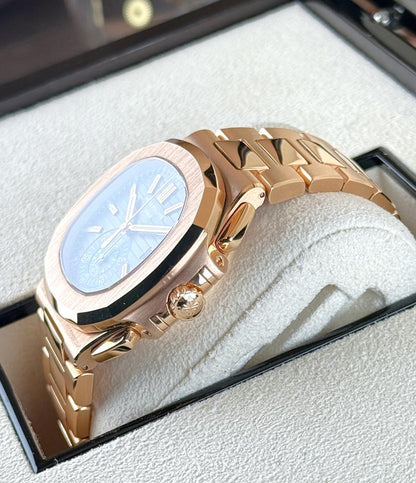 Patek Philippe Nautilus 5980/1R-001 40.5mm Rose Gold Brown Dial Automatic Chronograph Watch