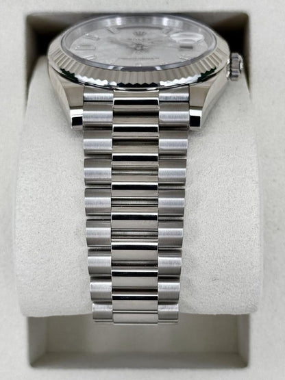 Rolex Day-Date 40 228239 40mm White Gold Meteorite Diamond Dial President Bracelet