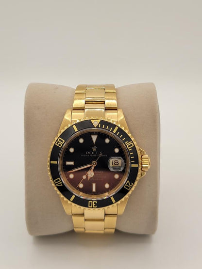 Rolex Submariner Date 16618 40mm Black Dial 18K Yellow Gold Automatic Watch