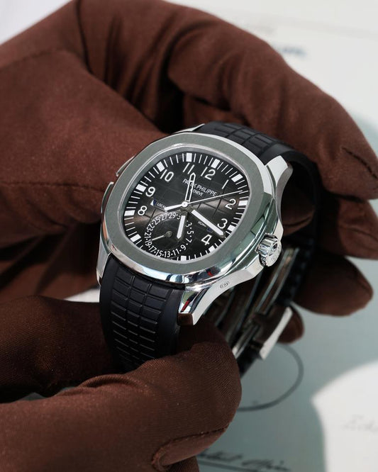 Patek Philippe Aquanaut Travel Time 5164A-001 40.8mm Stainless Steel Black Dial Automatic Watch