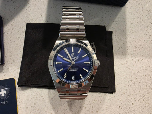 Breitling Chronomat Automatic 36 A10380 36mm Blue Dial Stainless Steel Watch