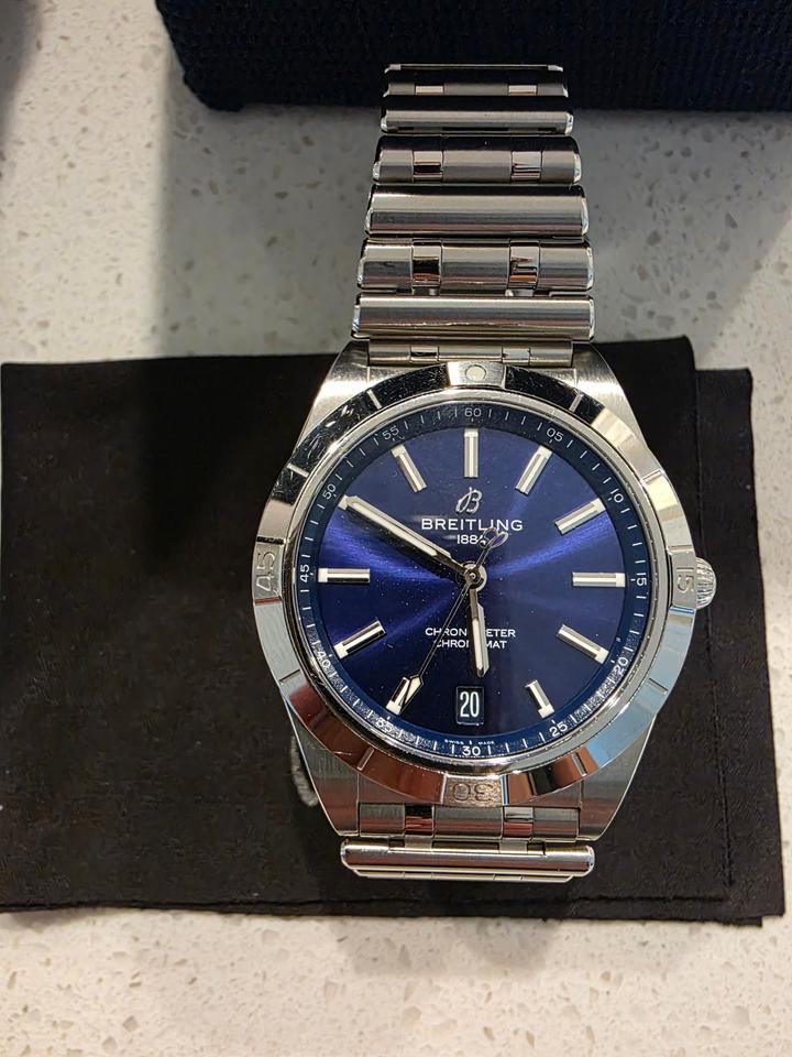 Breitling Chronomat Automatic 36 A10380 36mm Blue Dial Stainless Steel Watch