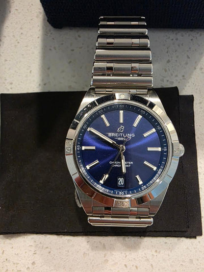 Breitling Chronomat Automatic 36 A10380 36mm Blue Dial Stainless Steel Watch