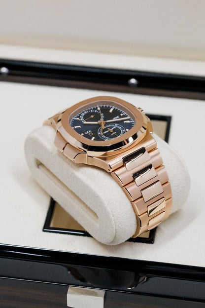 Patek Philippe Nautilus Travel Time 5990/1R-001 40.5mm Rose Gold Blue Dial Automatic Watch