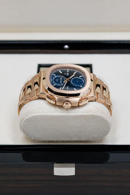 Patek Philippe Nautilus Travel Time 5990/1R-001 40.5mm Rose Gold Blue Dial Automatic Watch
