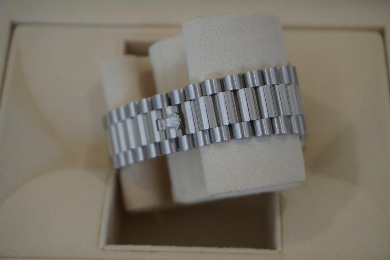 Rolex Day-Date 40 228396TBR 40mm Platinum Blue Baguette Diamond Dial President Bracelet