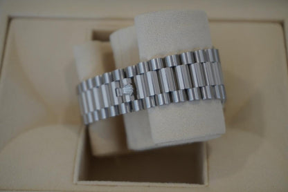 Rolex Day-Date 40 228396TBR 40mm Platinum Blue Baguette Diamond Dial President Bracelet