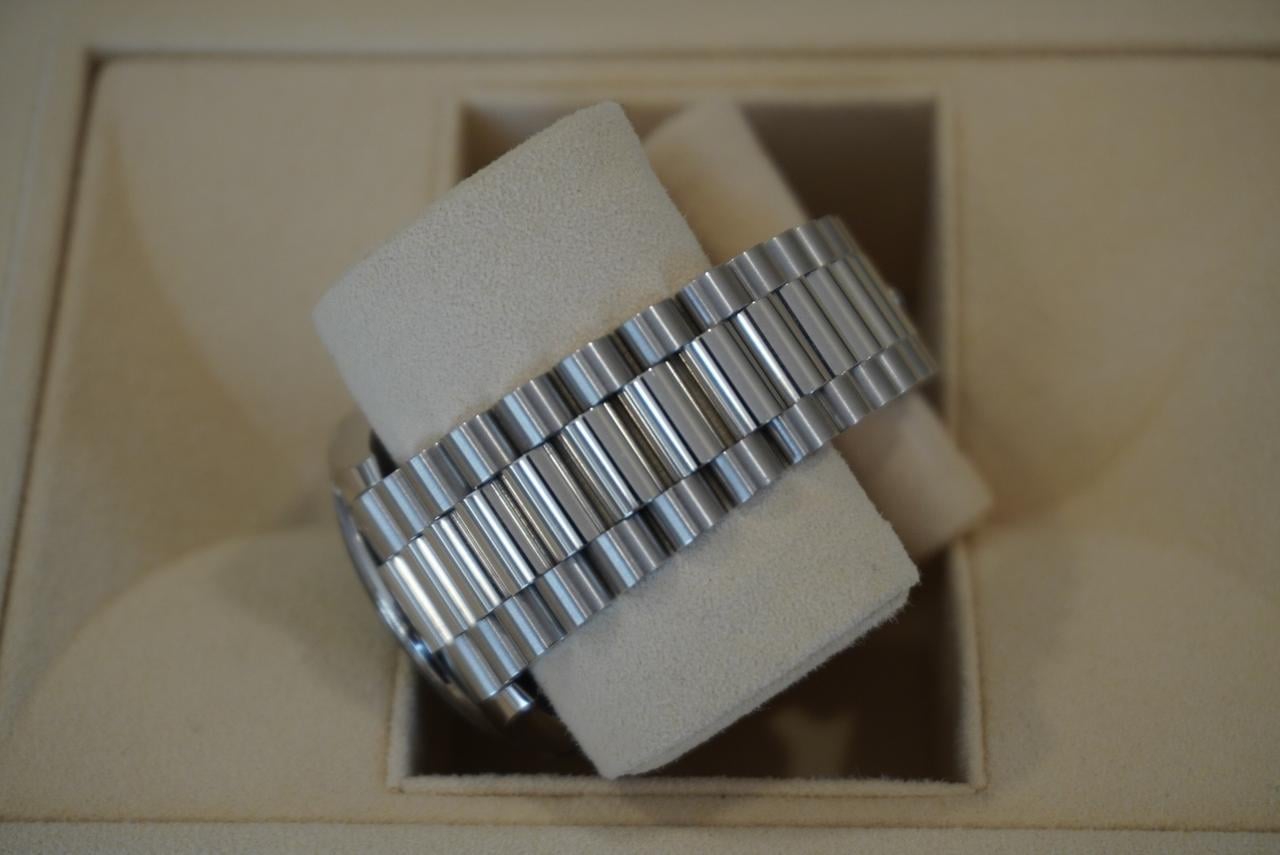 Rolex Day-Date 40 228396TBR 40mm Platinum Blue Baguette Diamond Dial President Bracelet