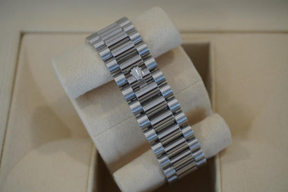 Rolex Day-Date 40 228396TBR 40mm Platinum Blue Baguette Diamond Dial President Bracelet