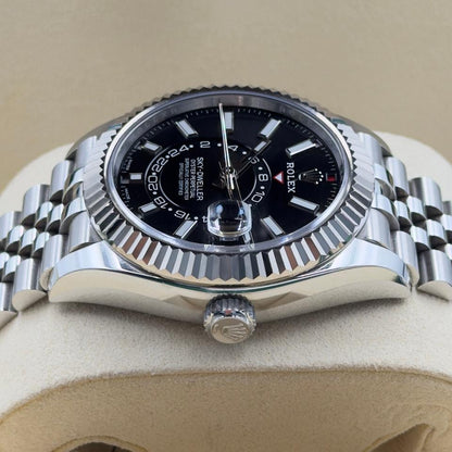 Rolex Sky-Dweller 326934 42mm Black Dial Jubilee Bracelet Automatic Watch