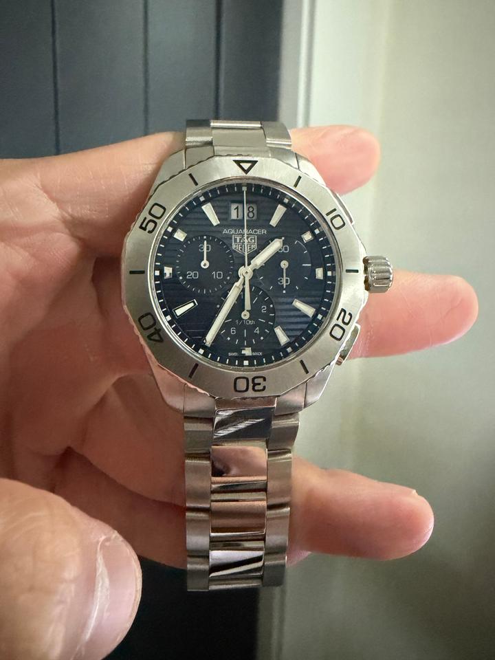 TAG Heuer Aquaracer CBP1113.BA0627 40mm Blue Dial Quartz Chronograph Watch