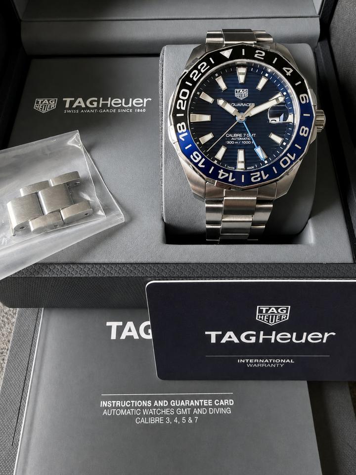 TAG Heuer Aquaracer 300M GMT WAY201T.BA0927 43mm Blue Dial Automatic Watch
