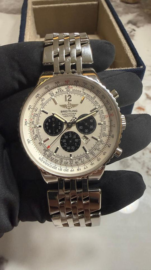 Breitling Navitimer Heritage A35350 43mm White Dial Automatic Chronograph Watch