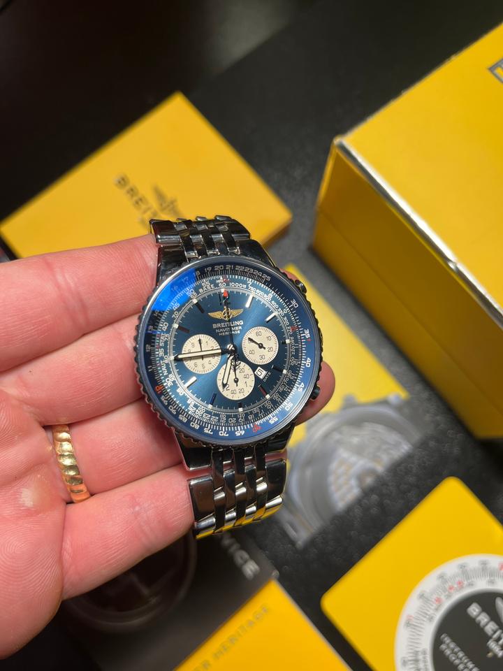 Breitling Navitimer Heritage A35350 43mm Blue Dial Automatic Chronograph Watch