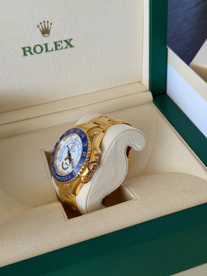Rolex Yacht-Master II 116688 44mm 18K Yellow Gold White Dial Blue Cerachrom Bezel