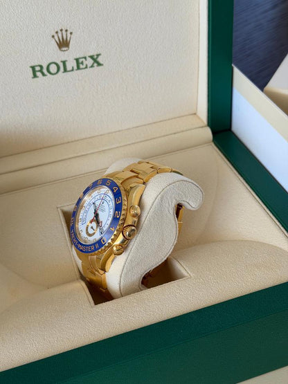 Rolex Yacht-Master II 116688 44mm 18K Yellow Gold White Dial Blue Cerachrom Bezel