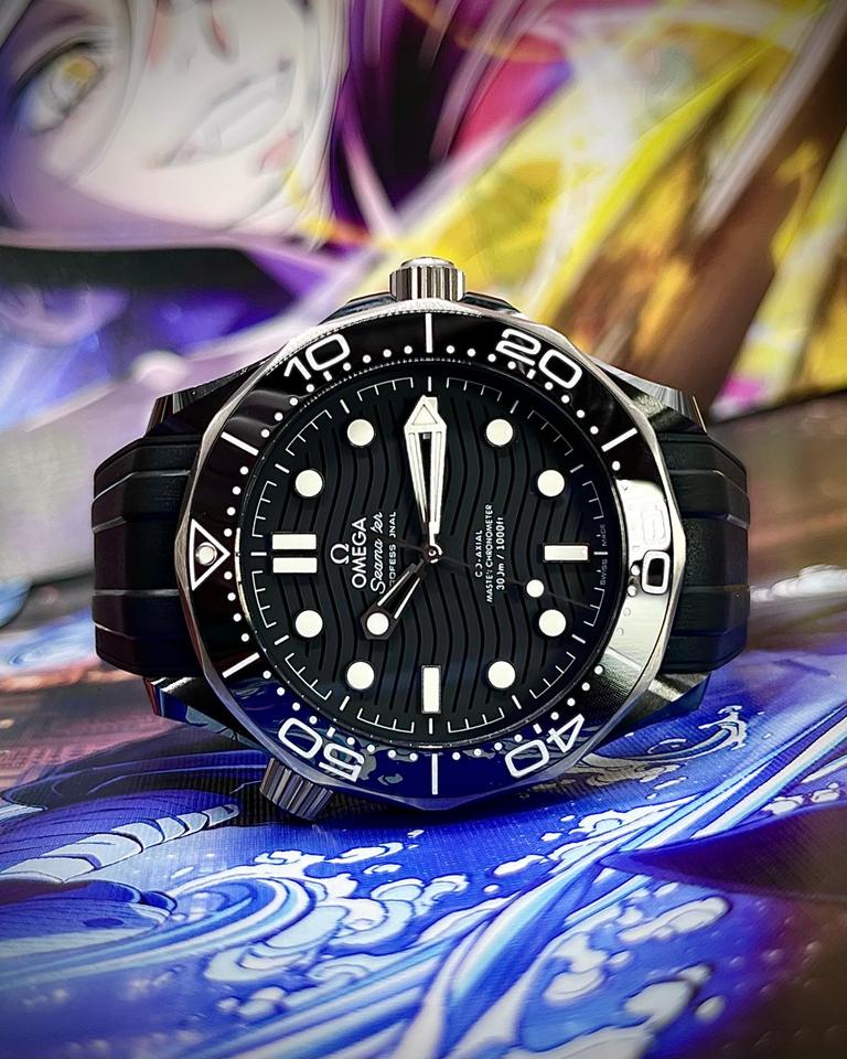 OMEGA Seamaster Diver 300M 43.5mm Black Ceramic Dial Rubber Strap Automatic Watch
