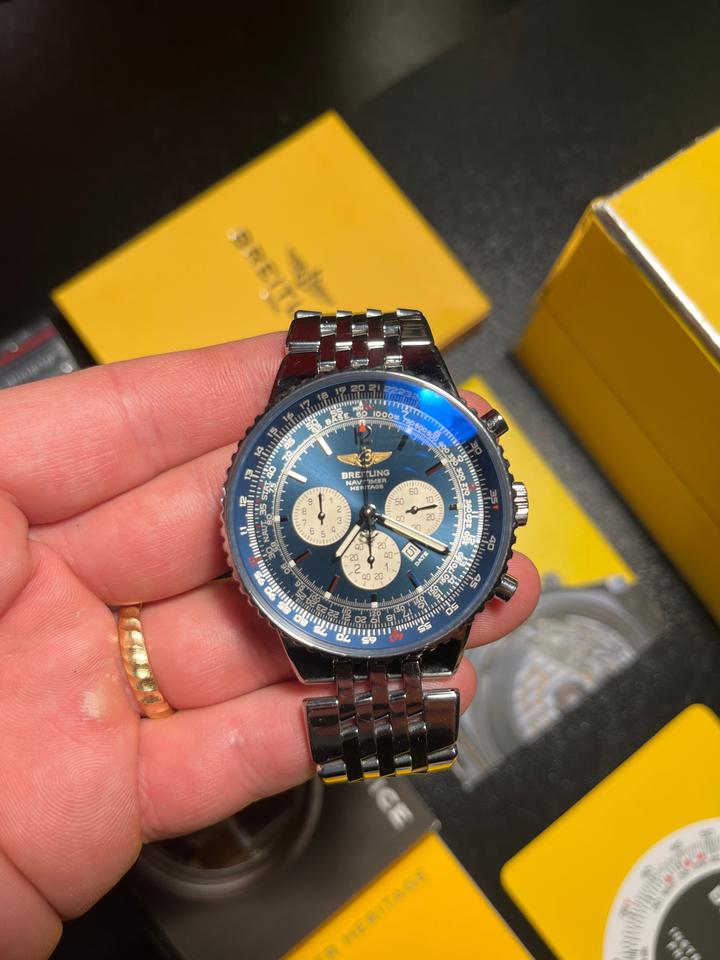 Breitling Navitimer Heritage A35350 43mm Blue Dial Automatic Chronograph Watch
