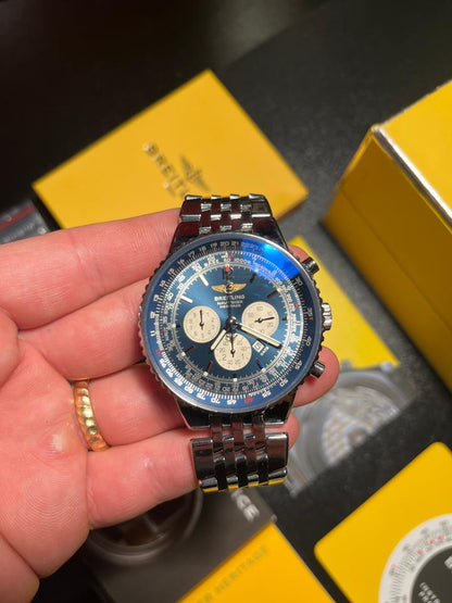 Breitling Navitimer Heritage A35350 43mm Blue Dial Automatic Chronograph Watch