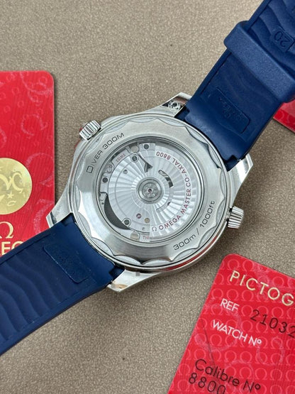 OMEGA Seamaster Diver 300M 210.32.42.20.03.001 42mm Blue Dial Rubber Strap Automatic Watch