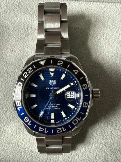 TAG Heuer Aquaracer 300M GMT WAY201T.BA0927 43mm Blue Dial Automatic Watch