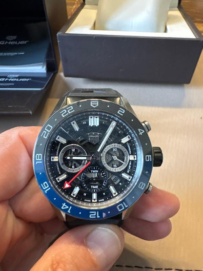 TAG Heuer Carrera Calibre Heuer 02 GMT CBG2A1Z.FT6157 45mm Blue Dial Automatic Chronograph Watch