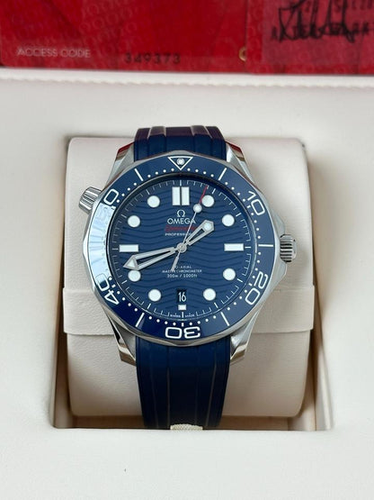 OMEGA Seamaster Diver 300M 210.32.42.20.03.001 42mm Blue Dial Rubber Strap Automatic Watch