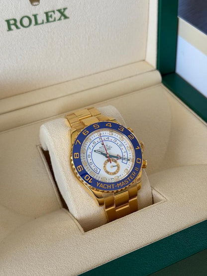 Rolex Yacht-Master II 116688 44mm 18K Yellow Gold White Dial Blue Cerachrom Bezel