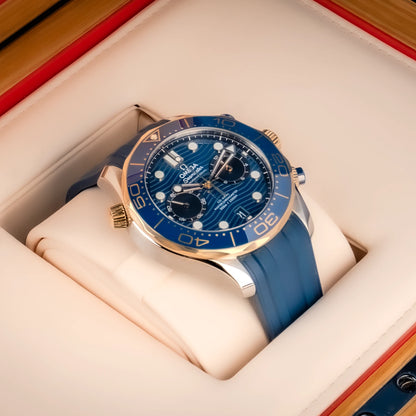 OMEGA Seamaster Diver 300M 44mm Two-Tone Blue Dial Automatic Chronograph Watch