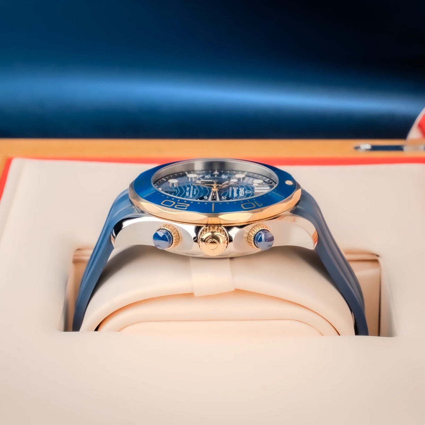 OMEGA Seamaster Diver 300M 44mm Two-Tone Blue Dial Automatic Chronograph Watch